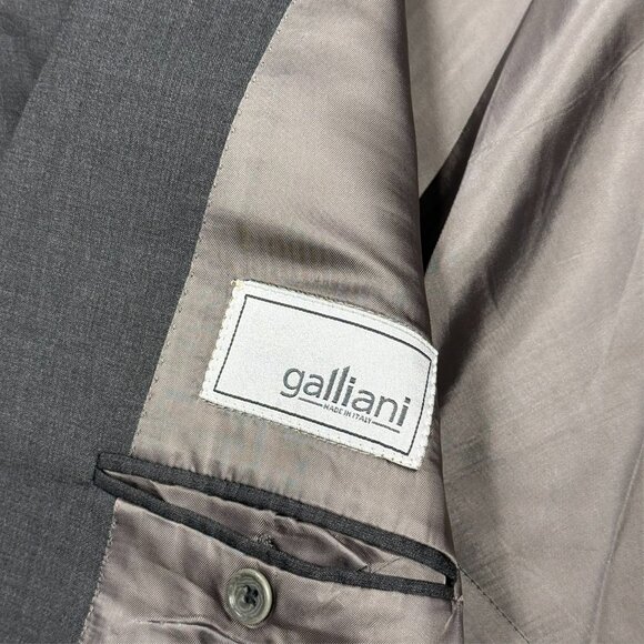 Galliani Blazer Italy E.Thomas Super 130s Wool Sport Coat Grey 48R - Picture 7 of 10